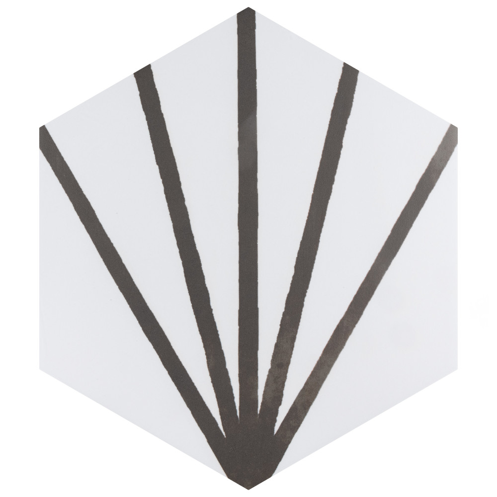 Horizon Dawn Hex Nero 7-3/4 in. x 9 in. Ceramic Floor and Wall Tile