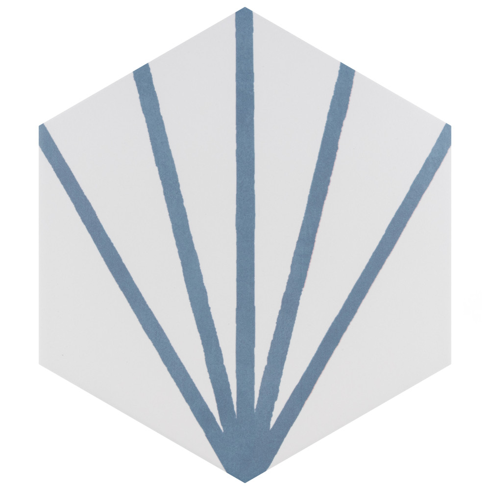Horizon Dawn Hex Azul 7-3/4 in. x 9 in. Ceramic Floor and Wall Tile