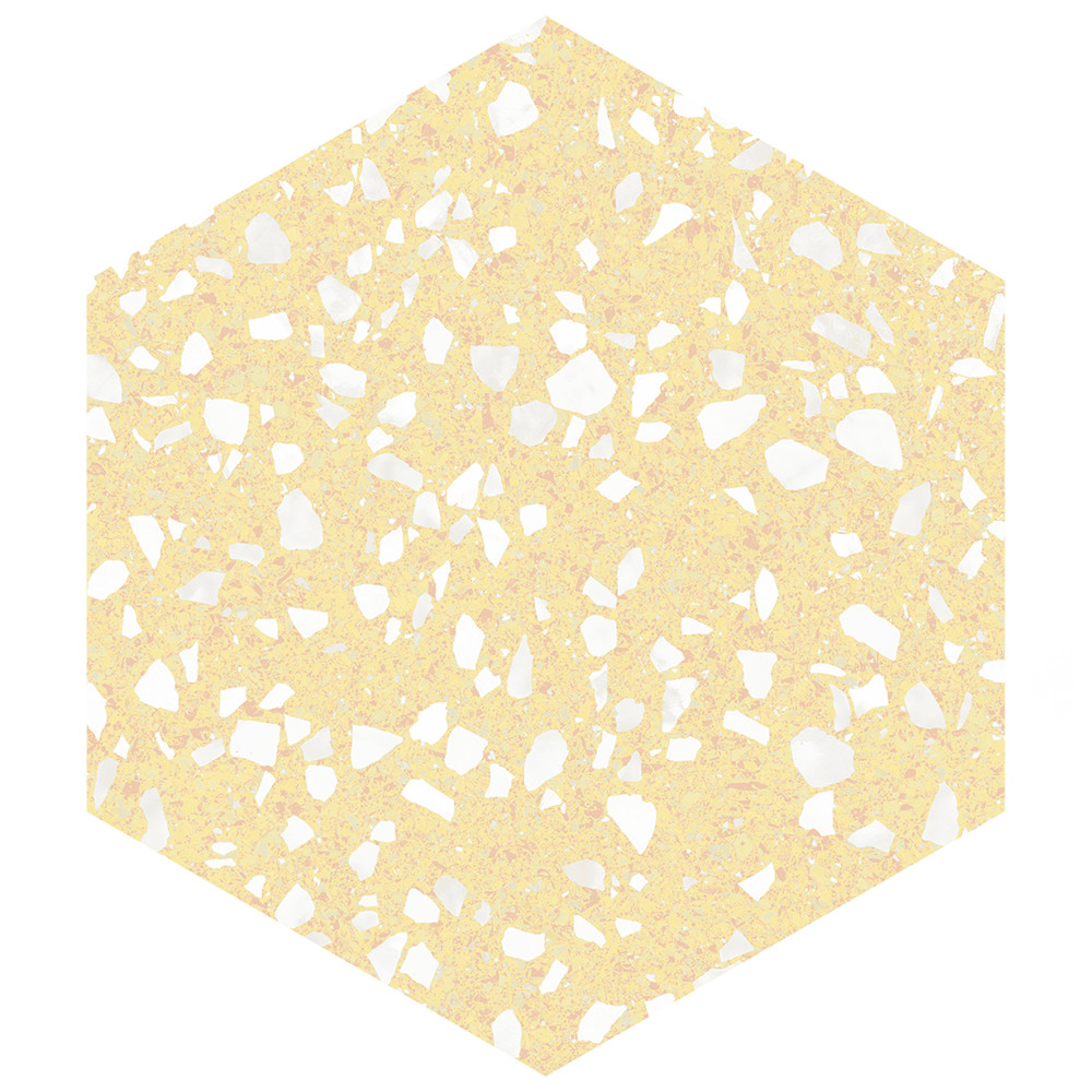 Venice Hex Yellow 8-5/8 in. x 9-7/8 in. Porcelain Floor and Wall Tile