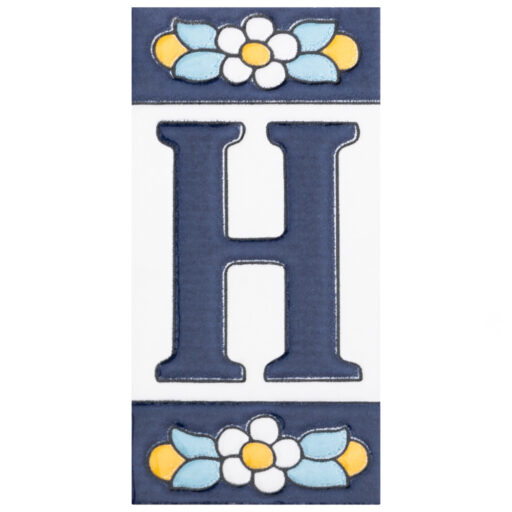 Sevillano Flora Address Letters H 2-1/8 in. x 4-3/8 in. Ceramic Wall Tile