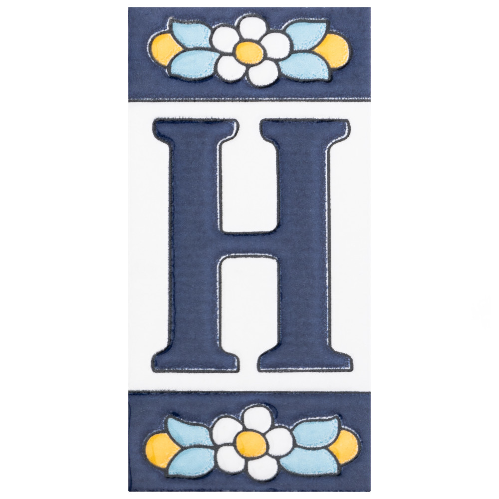Sevillano Flora Address Letters H 2-1/8 in. x 4-3/8 in. Ceramic Wall Tile