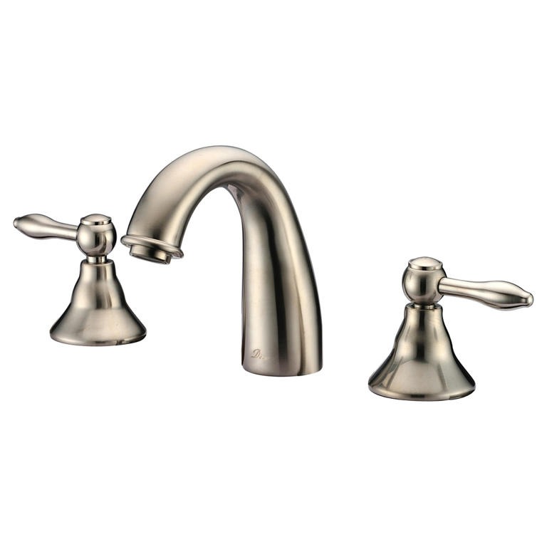 Dawn® 3-hole, 2-handle widespread lavatory faucet, Brushed Nickel (Standard pull-up drain with lift rod D90 0010BN included)