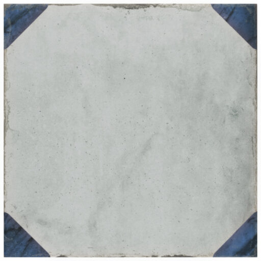 Renaissance Deco Indigo Corner 7-7/8 in. x 7-7/8 in. Porcelain Floor and Wall Tile