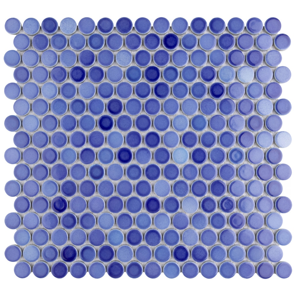 Hudson Penny Round Niagara 12 in. x 12-5/8 in. Porcelain Mosaic Tile