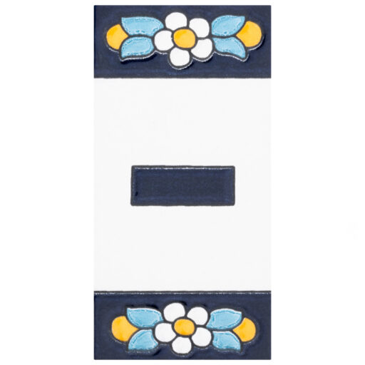 Sevillano Flora Address Accents Hyphen 2-1/8 in. x 4-3/8 in. Ceramic Wall Tile