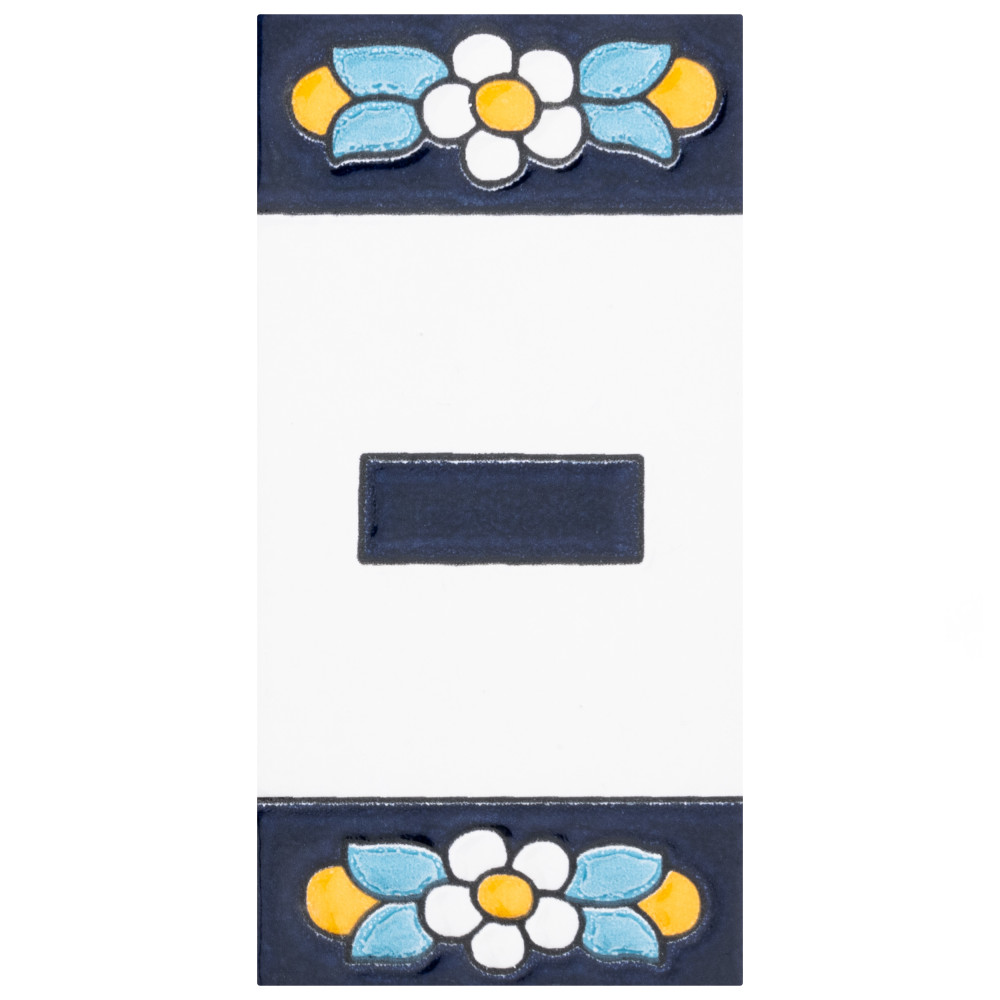 Sevillano Flora Address Accents Hyphen 2-1/8 in. x 4-3/8 in. Ceramic Wall Tile