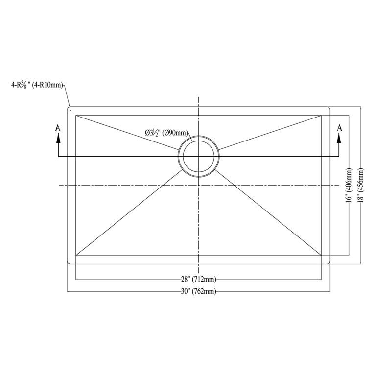Dawn® Undermount Square Single Bowl Sink