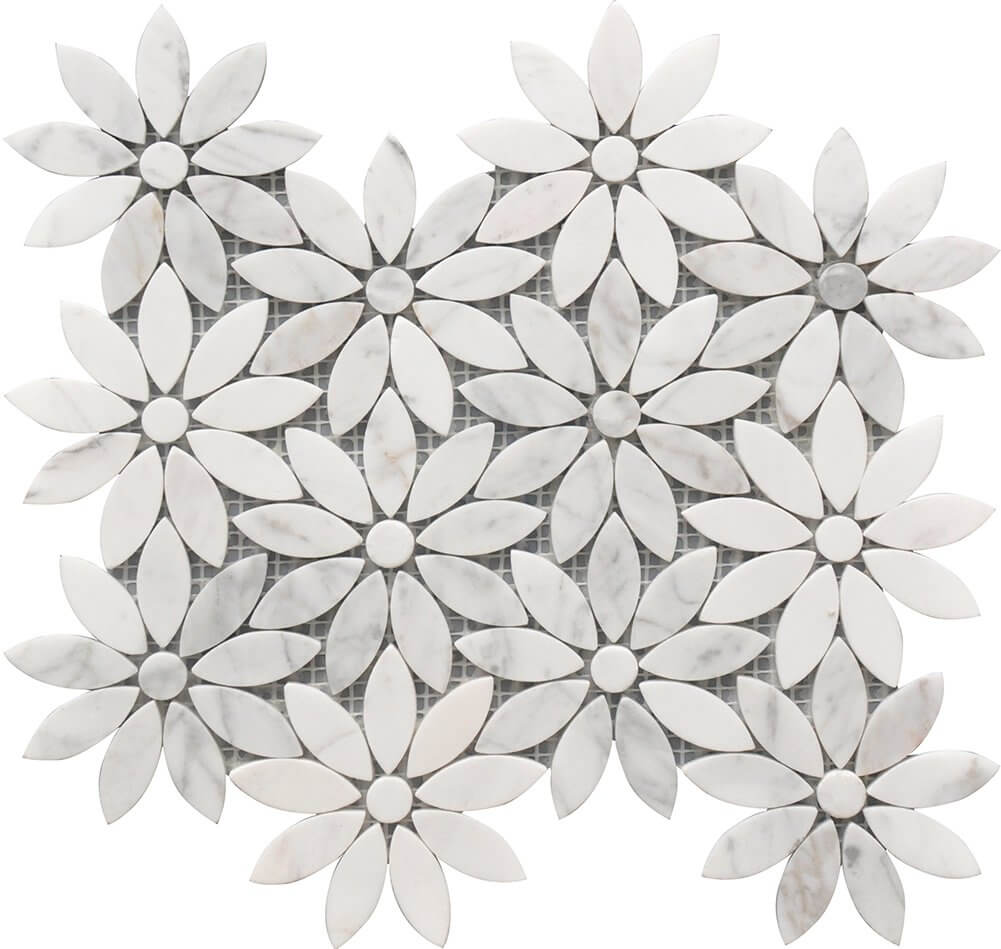 Daisy Flower Marble Mosaic 10X12