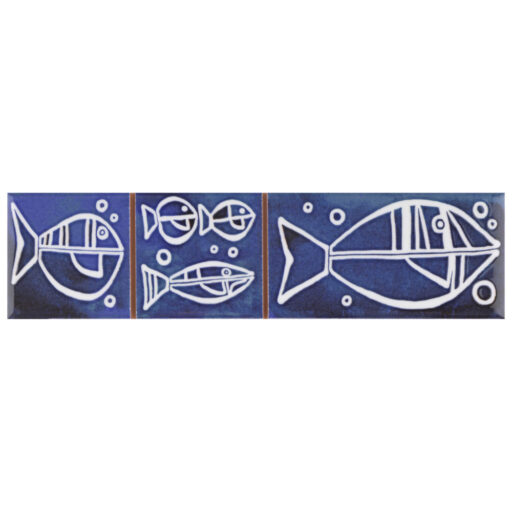 Captain Aquatico Deep Blue 2 in. x 7-7/8 in. Ceramic Wall Trim