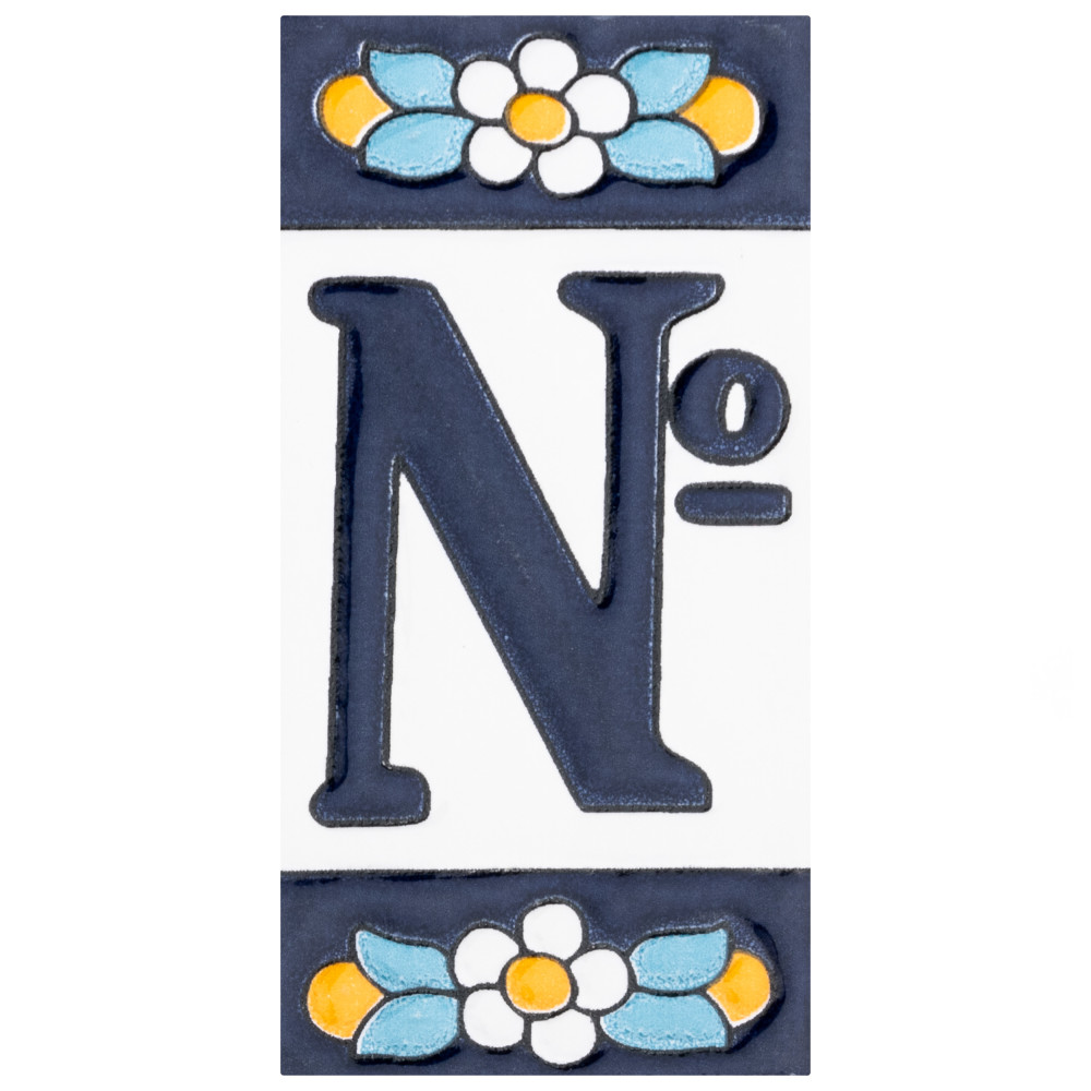Sevillano Flora Address Accents No. 2-1/8 in. x 4-3/8 in. Ceramic Wall Tile