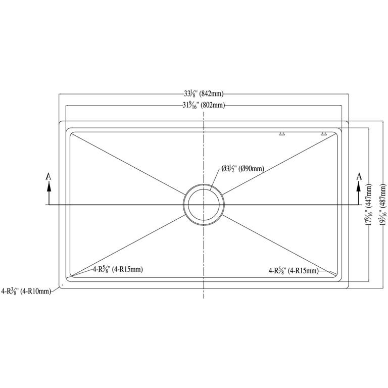 Dawn® Undermount Small Corner Radius Single Bowl Sink With Basket (BK710)