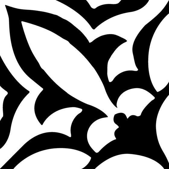 Fleur Noir Retro Neuve