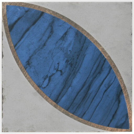 Renaissance Deco Indigo Mandorla 7-7/8 in. x 7-7/8 in. Porcelain Floor and Wall Tile
