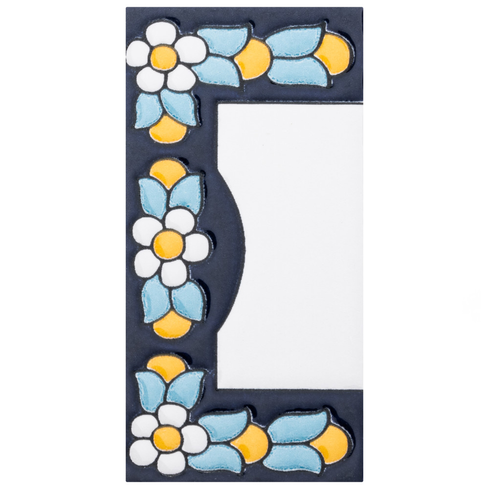 Sevillano Flora Address Accents Edge 2-1/8 in. x 4-3/8 in. Ceramic Wall Tile