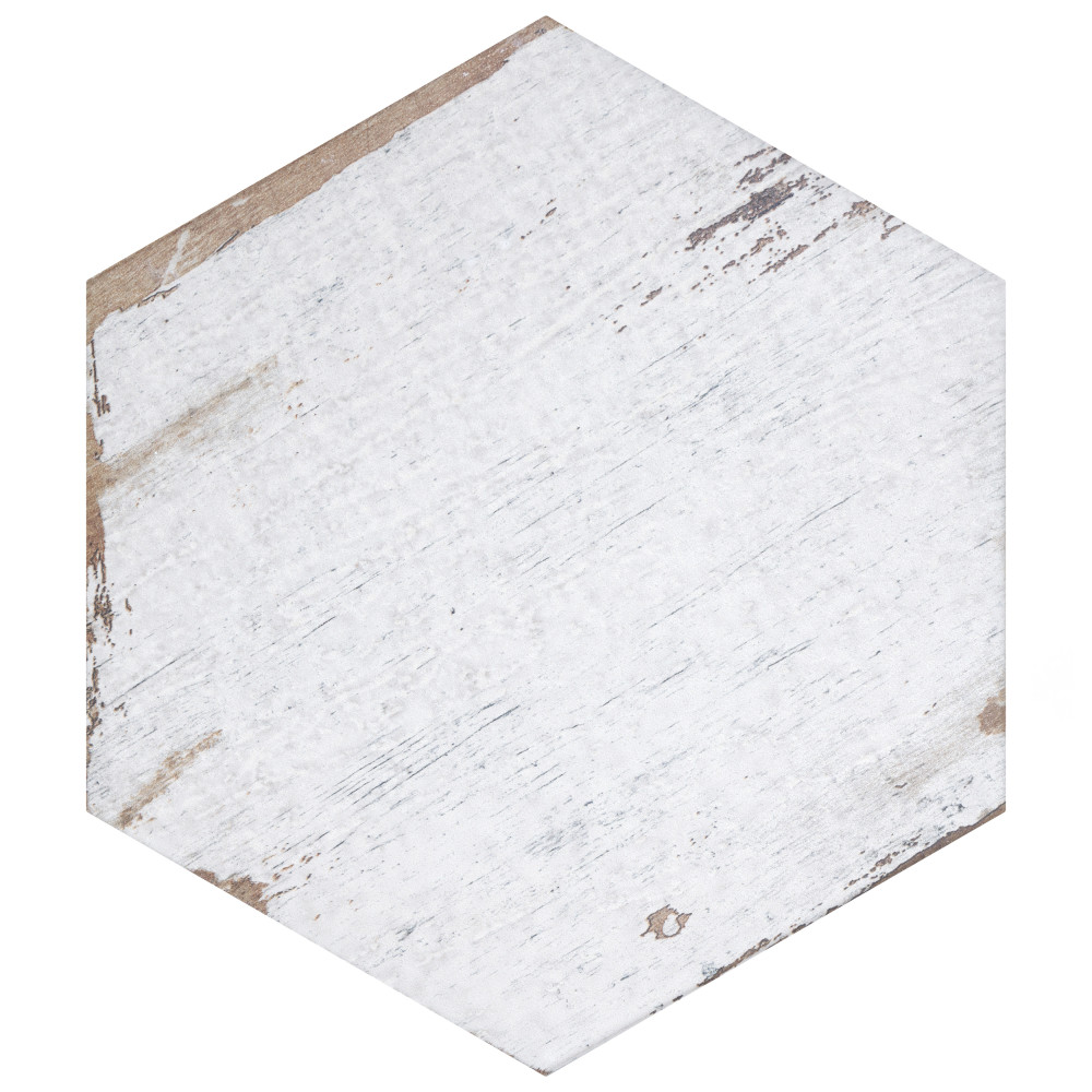 Sample - Retro Mini Hex Blanc Porcelain Floor and Wall Tile