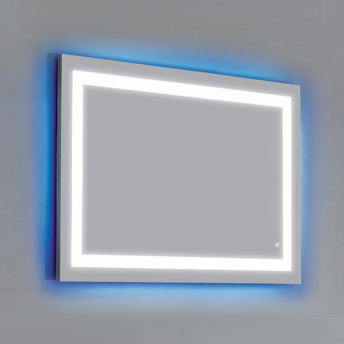 Dawn® LED Back Light Mirror wall hang with matte aluminum frame and Touch Sensor