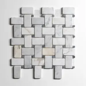 Antique Carrara Basket Weave Mosaic