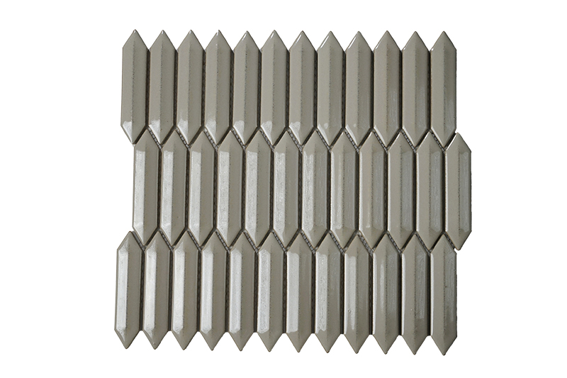 Bg Tender Gray 3D Picket 1X4 Mosaic