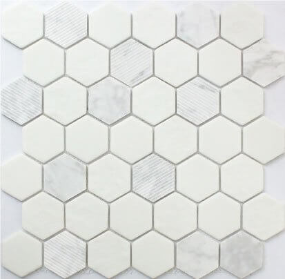 Carrara Hexagon 12X12 Mosaic