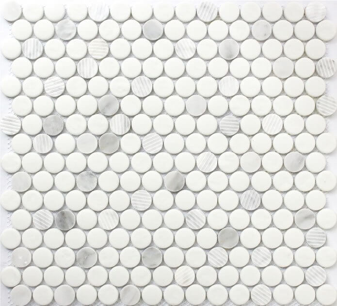 Carrara Penny Round 12X12 Mosaic