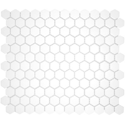 Mg White 12X12 Mos. Hexagon 1X1