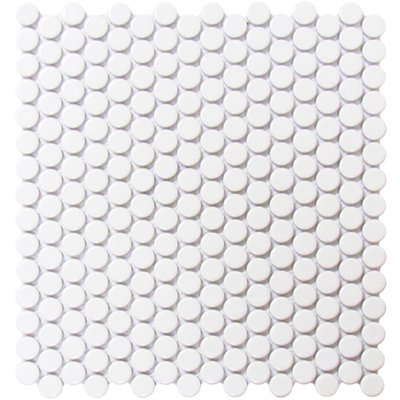 Bg White Penny Round 12X12 Mos