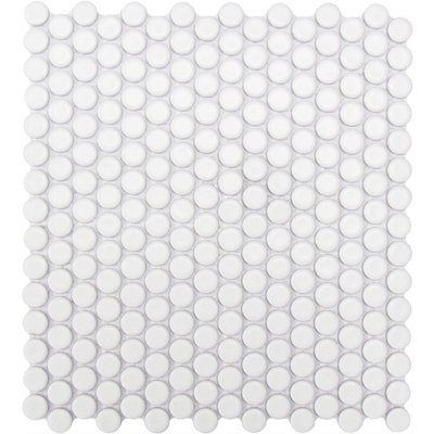 Mg White Penny Round 12X12 Mos