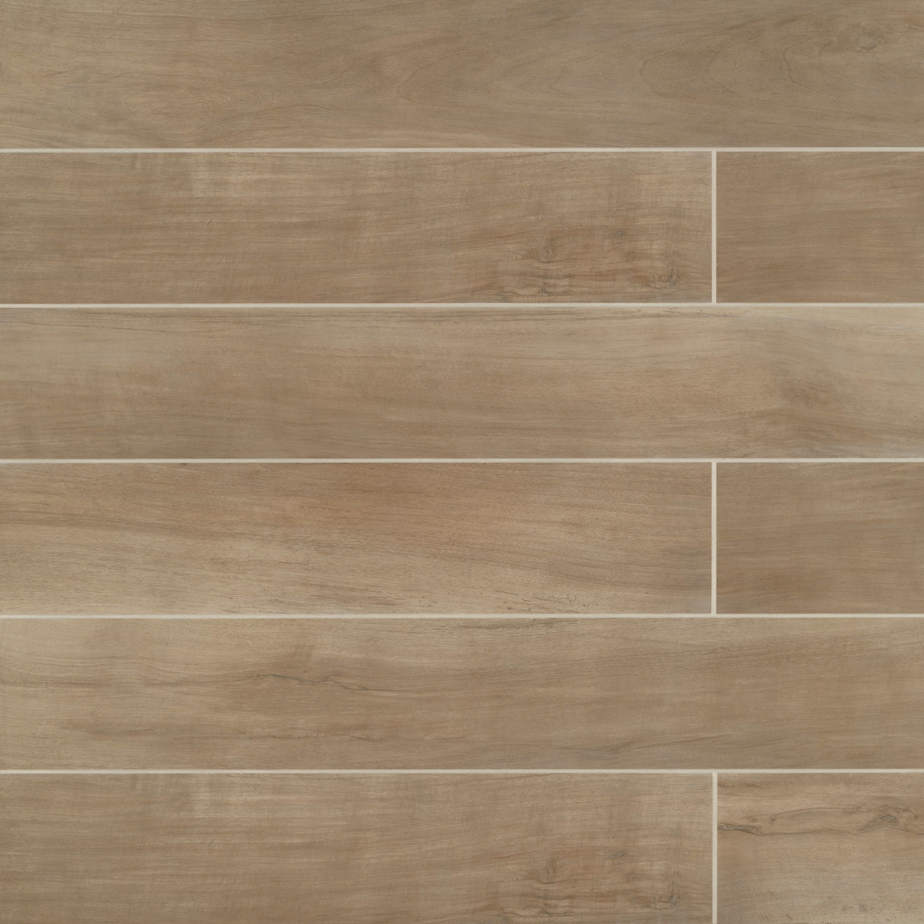 Antique 8" x 48" Wood Look Matte Porcelain Tile in Clay