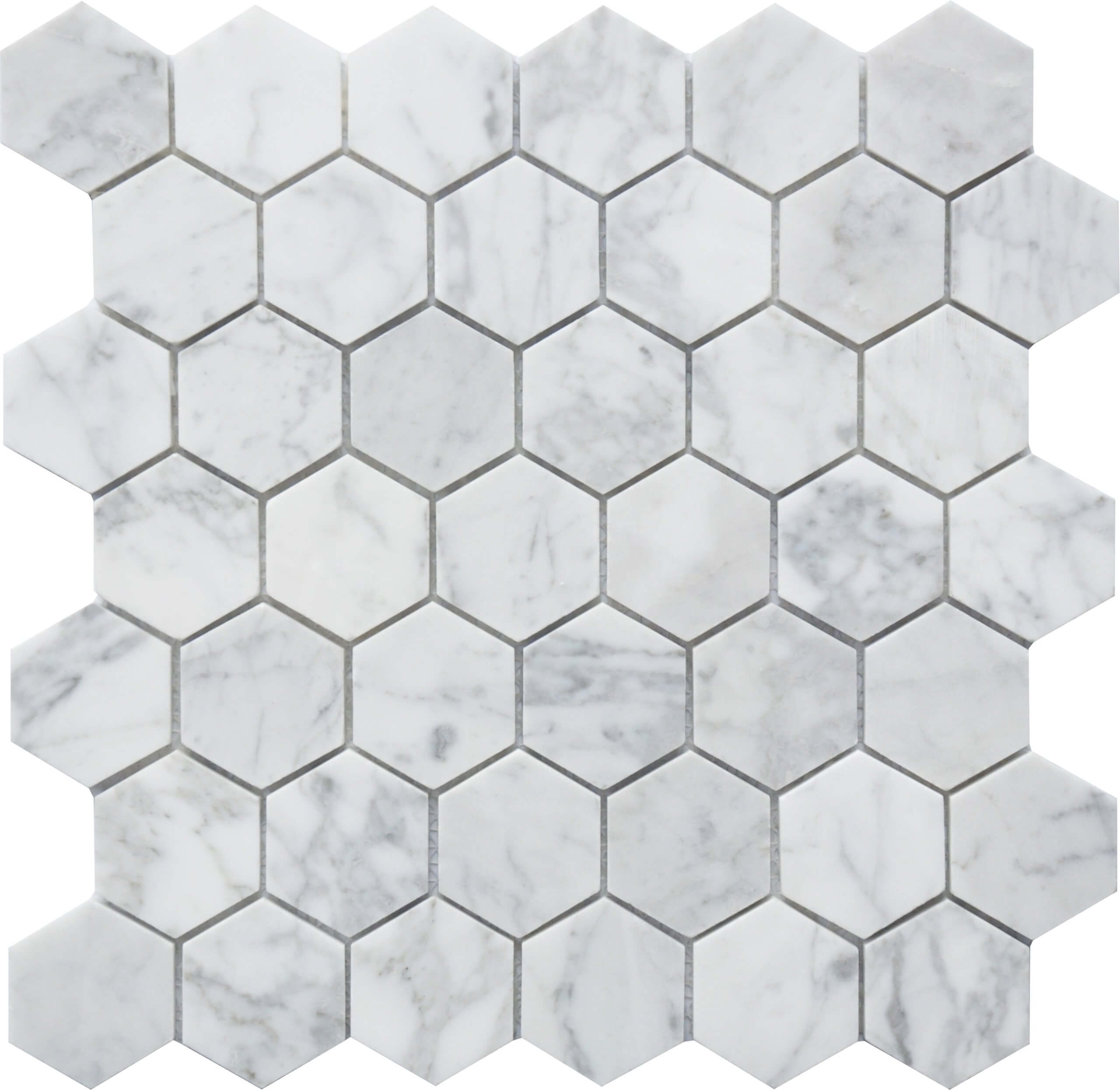Carrara Marble 2X2 Hexagon 12X12 Mosaic