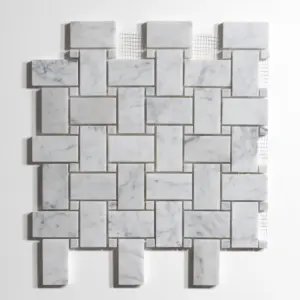 Venatino Carrara Basket Weave Mosaic
