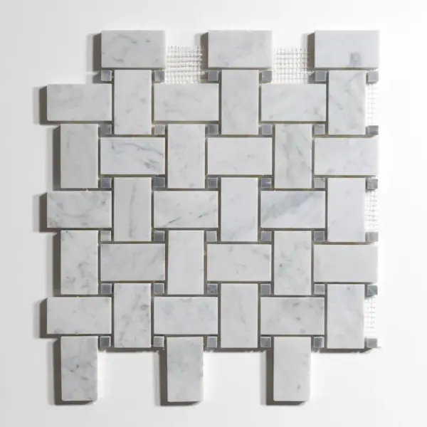 Venatino Carrara / Bardiglio Basket Weave Mosaic - Image 2