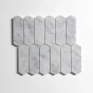 Venatino Carrara Picket Mosaic