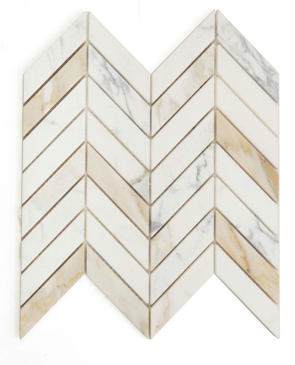 Chevron Calacatta Gold Polished 11 X 11