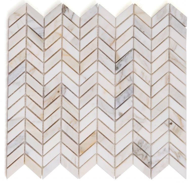 Chevron Petite Calacatta 10.75 X 12.25