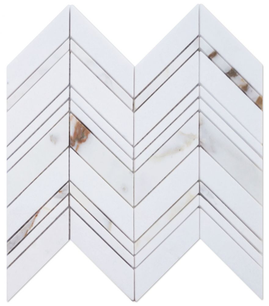 Chevron Ravenna Calacatta 11.75 X 12.25