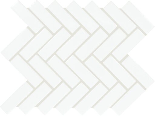 1" x 3" Color Wheel Mosaic Arctic White Mosaic Tile Rectangle Herringbone Glossy