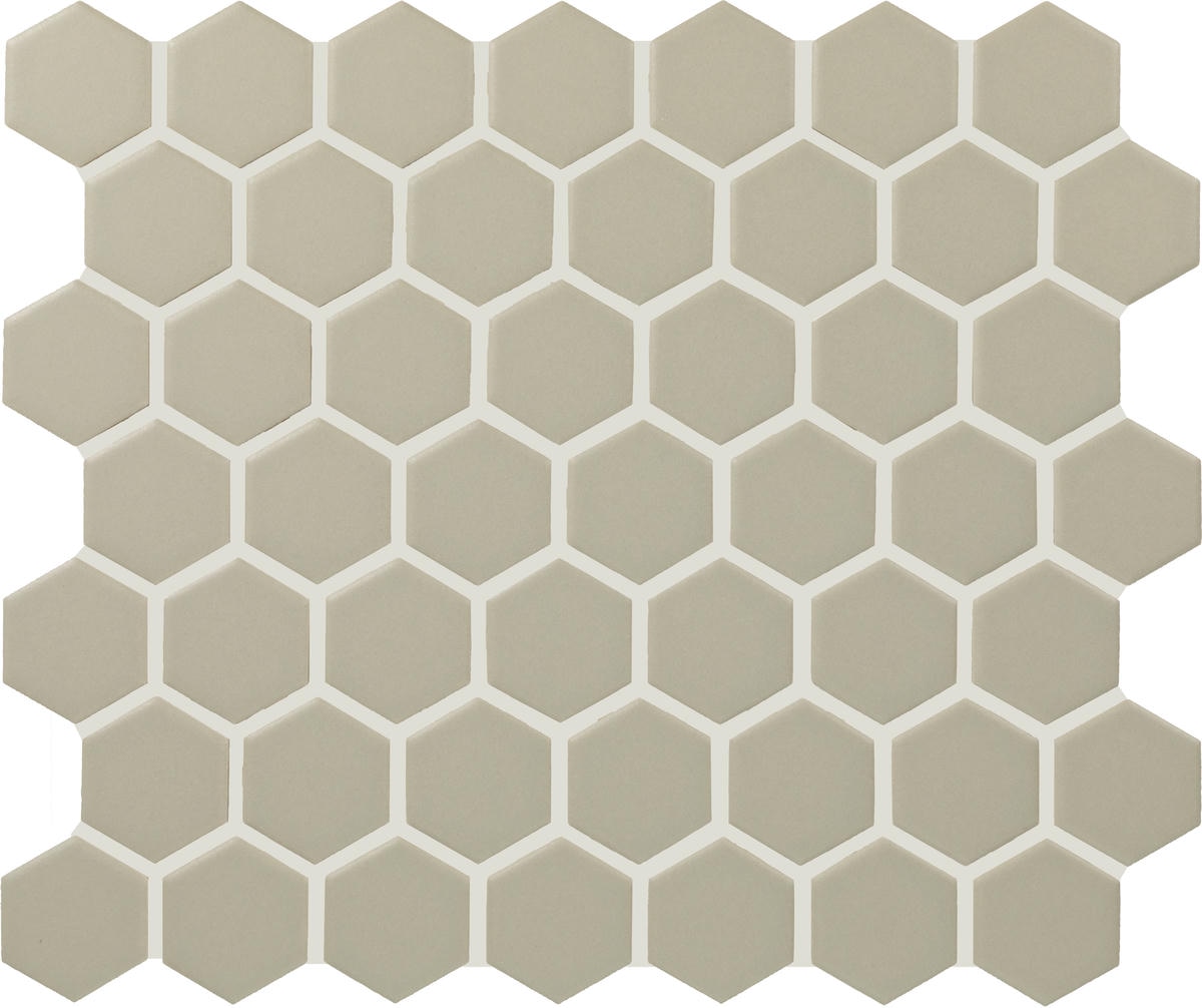 1.5" x 1.5" Color Wheel Mosaic Matte Architectural Gray Mosaic Tile Rectangle Hexagon Matte