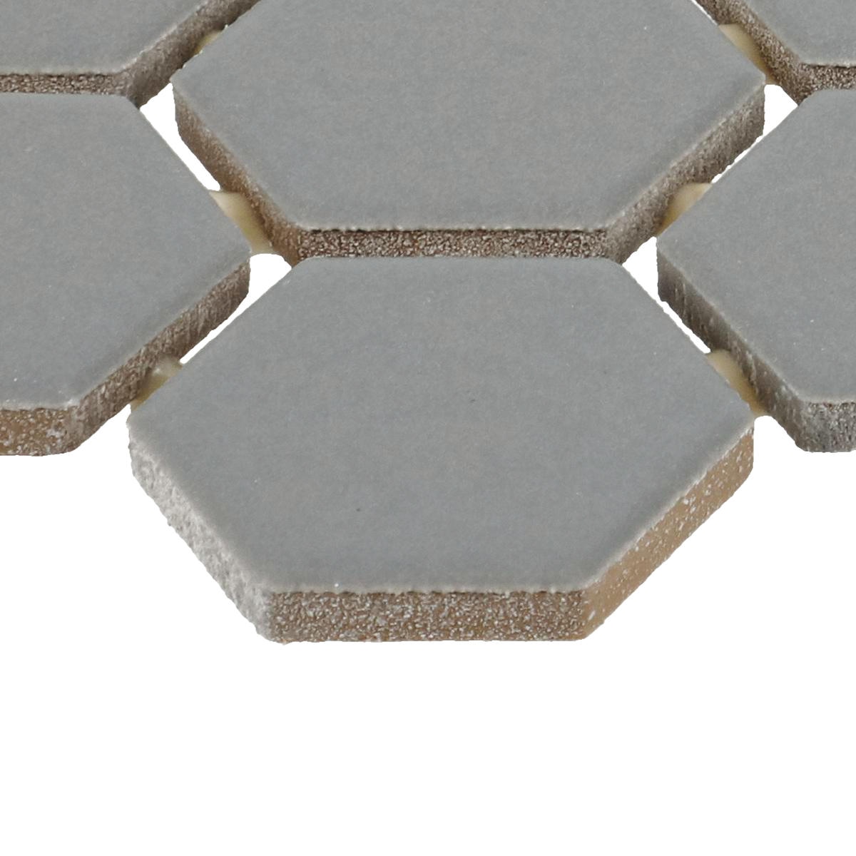 1.5" x 1.5" Color Wheel Mosaic Matte Suede Gray Mosaic Tile Rectangle Hexagon Matte - Image 5