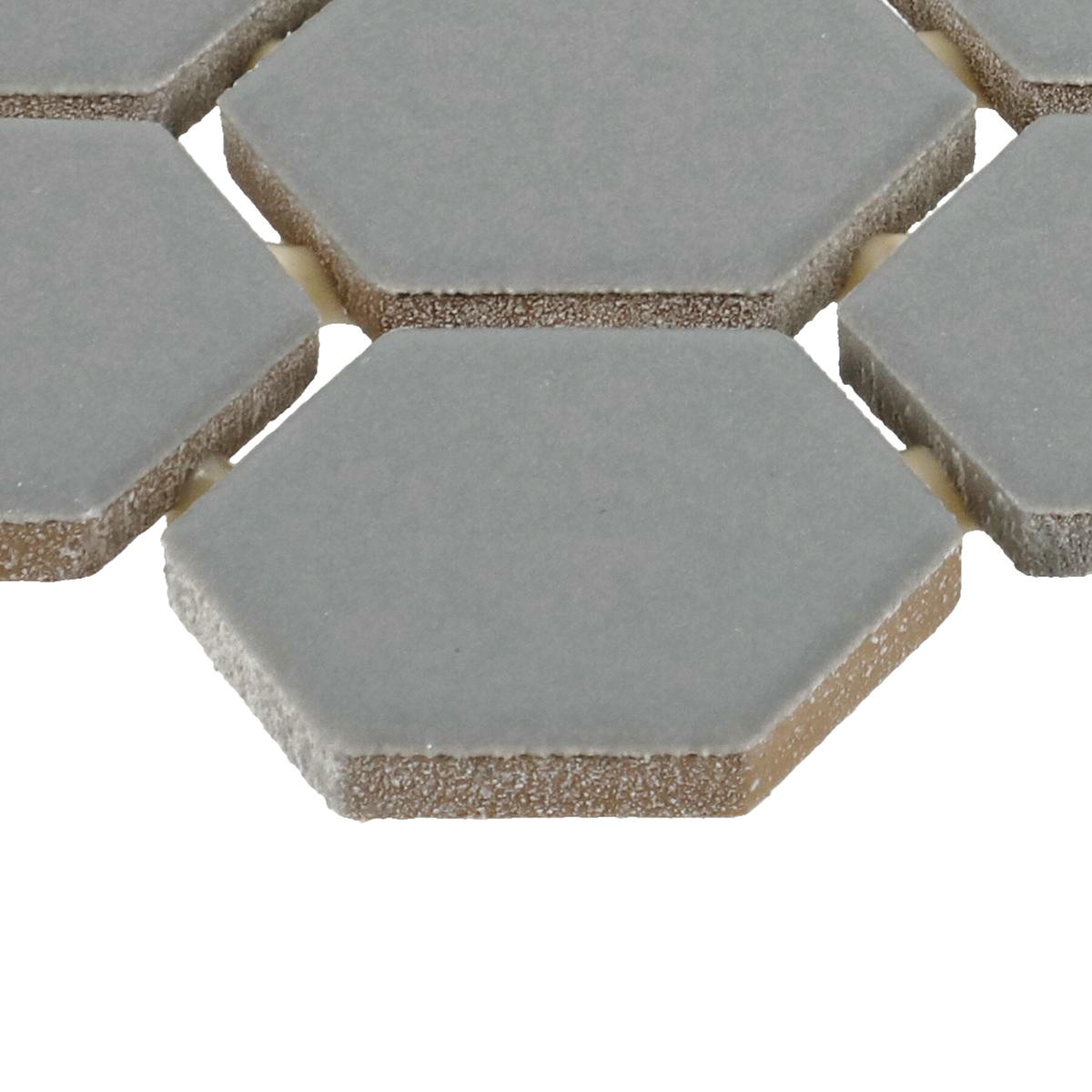 1.5" x 1.5" Color Wheel Mosaic Matte Suede Gray Mosaic Tile Rectangle Hexagon Matte - Image 6