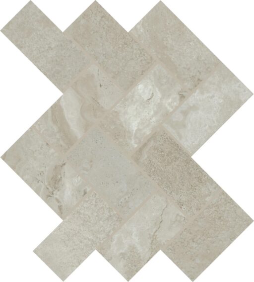 2" x 4" Archaia Atlas Grey Mosaic Tile Rectangle Herringbone Matte