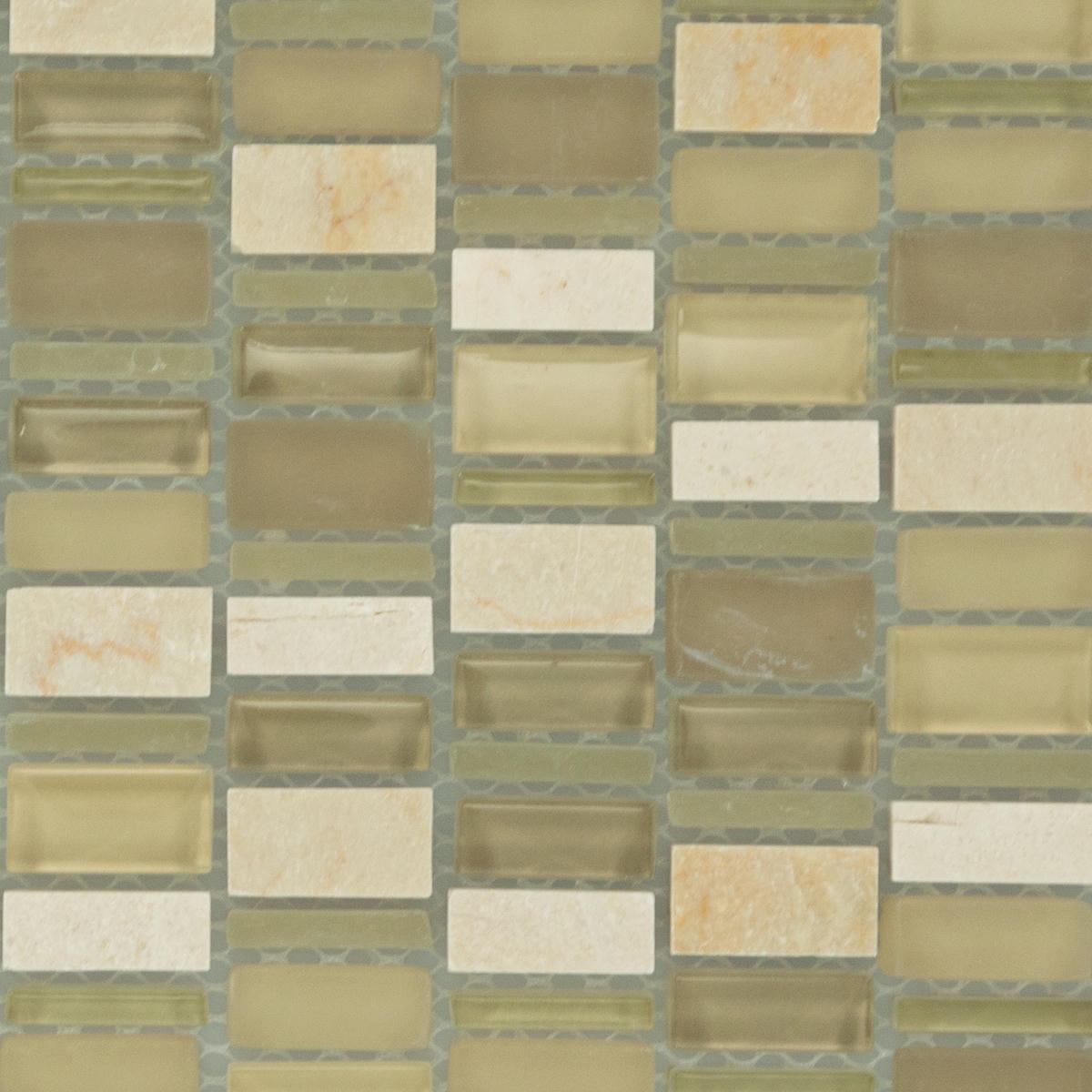 11" x 11" Clio Mosaics Nox Mosaic Tile Rectangle Random Mixed