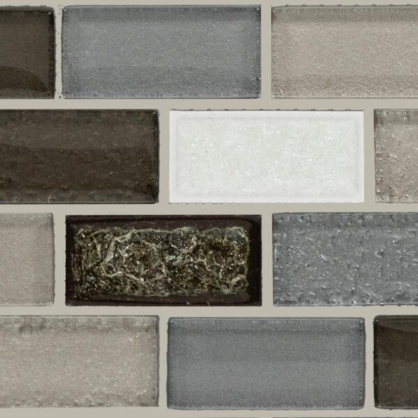 1" x 2" Crystal Shores Emerald Isle Mosaic Tile Rectangle Brick Joint Glass - Image 3