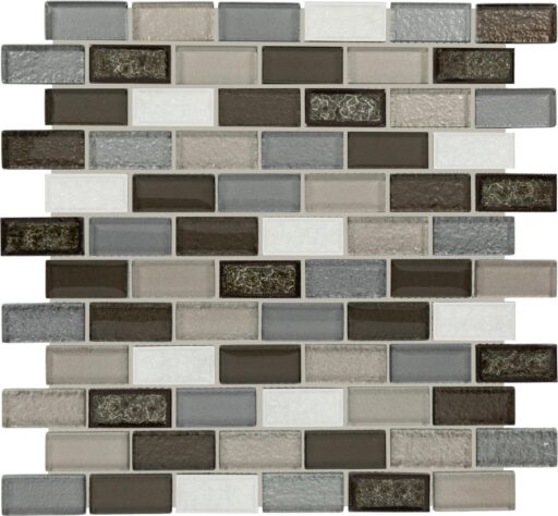 1" x 2" Crystal Shores Emerald Isle Mosaic Tile Rectangle Brick Joint Glass