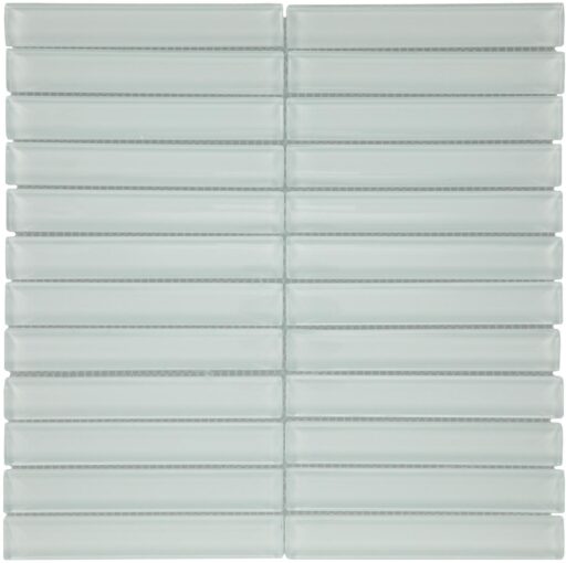 1" x 6" Color Wave Mosaic Ice White Mosaic Tile Rectangle Straight Joint Glass