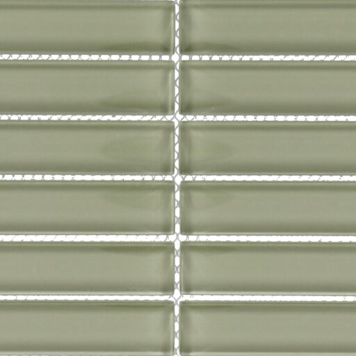 1" x 6" Color Wave Mosaic Green Parade Mosaic Tile Rectangle Straight Joint Glass