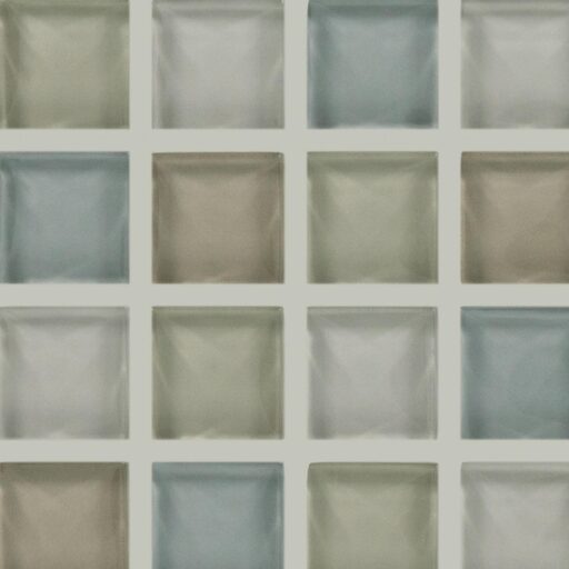 1" x 1" Color Wave Mosaic Willow Water Bl Mosaic Tile Rectangle Straight Joint Glass