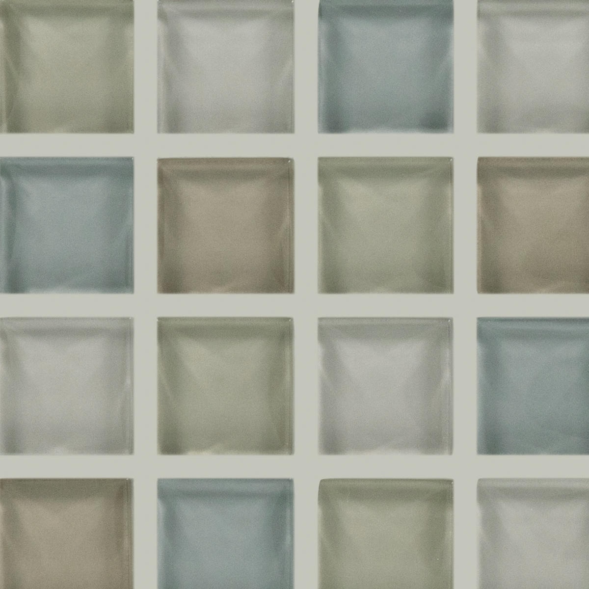 1" x 1" Color Wave Mosaic Willow Water Bl Mosaic Tile Rectangle Straight Joint Glass