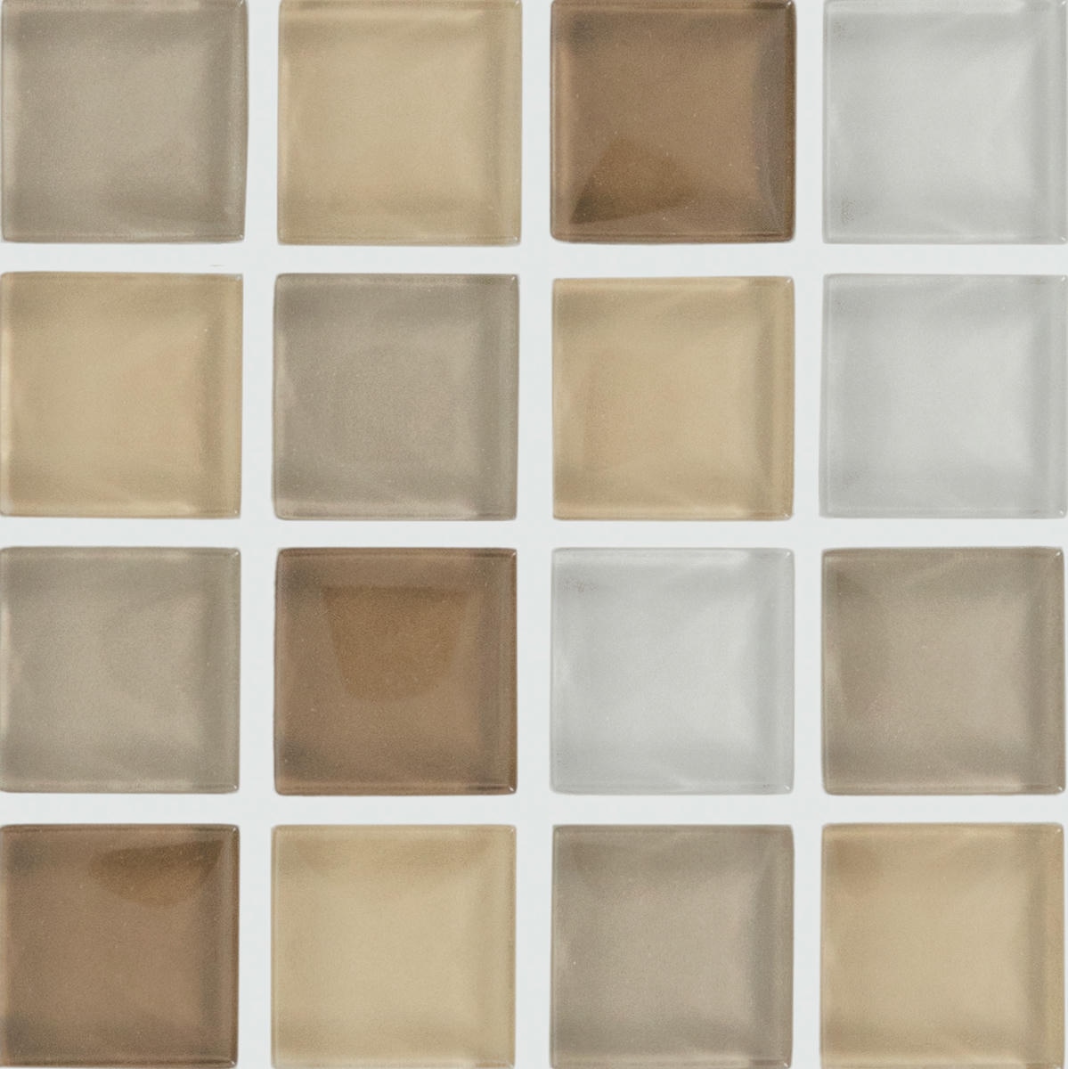 1" x 1" Color Wave Mosaic Downtown Mosaic Tile Rectangle Straight Joint Glass