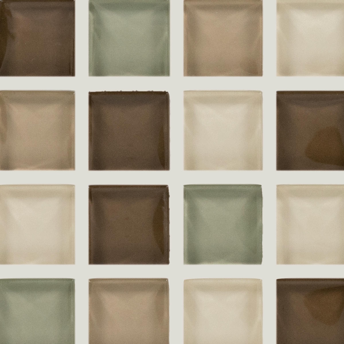 1" x 1" Color Wave Mosaic Sweet Escape Mosaic Tile Rectangle Straight Joint Glass