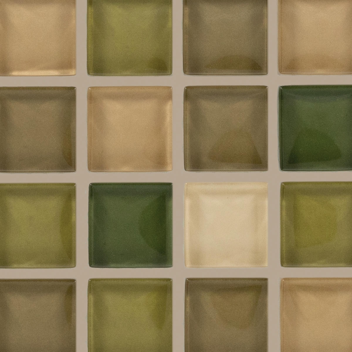1" x 1" Color Wave Mosaic Rain Forest Mosaic Tile Rectangle Straight Joint Glass